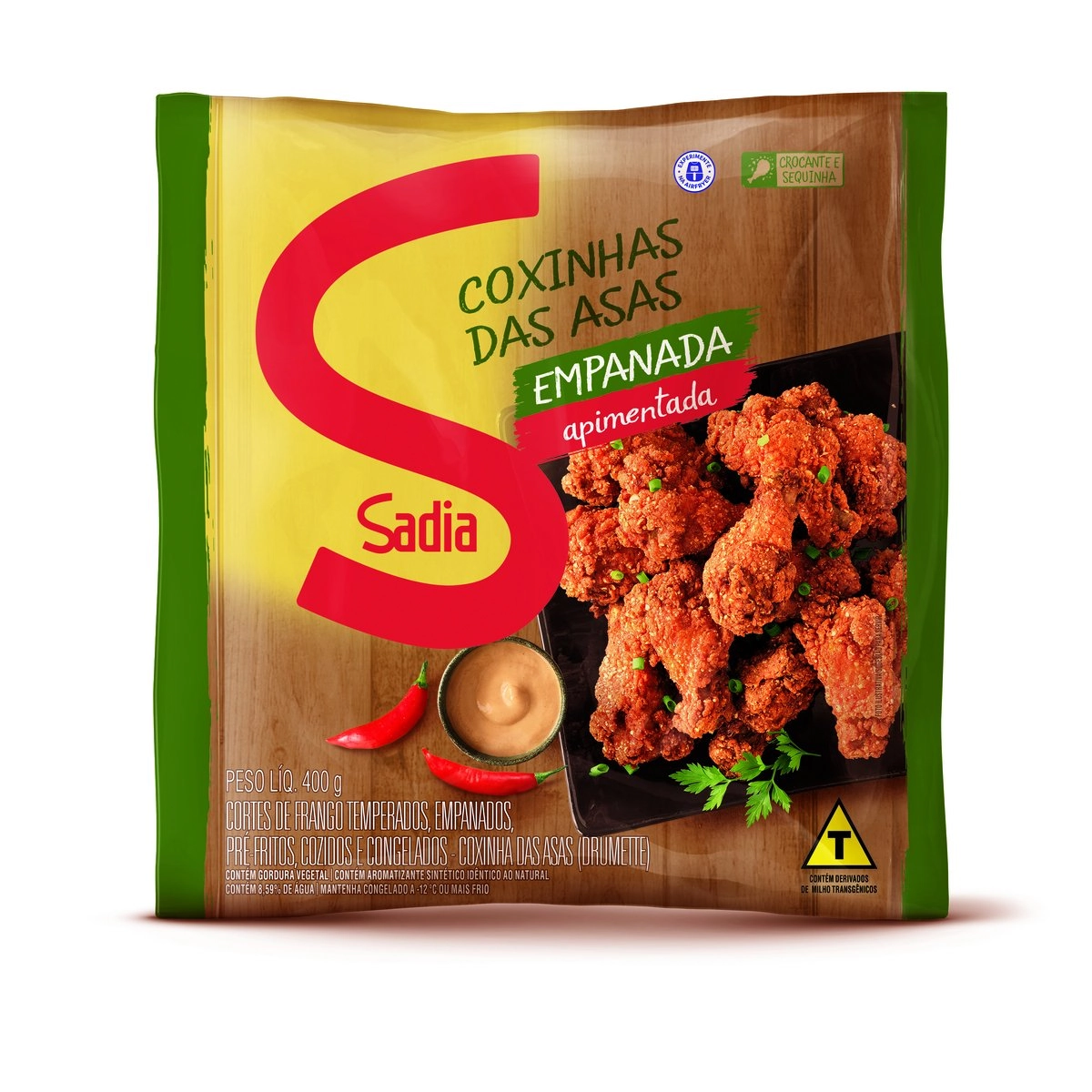 Empanado de Frango Coxinha da Asa Apimentada Sadia Pacote 400g