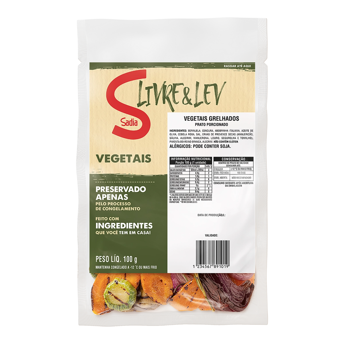 Vegetais Grelhados Sadia 100g