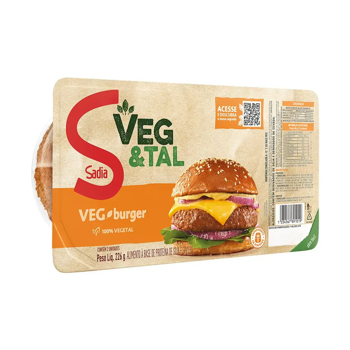 Hambúrguer Vegetariano SADIA Veg &amp; Tal Pacote 226g