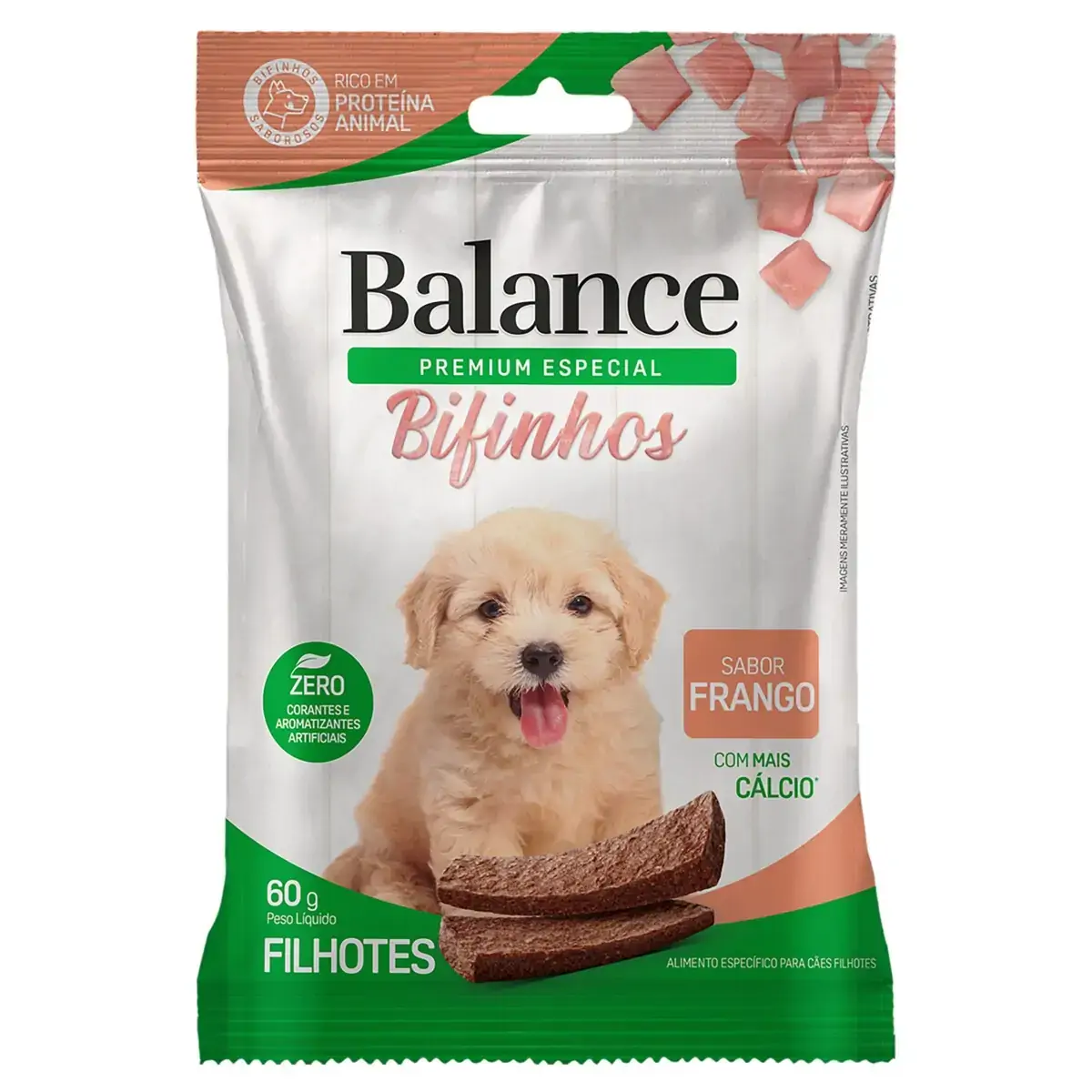 Bifinho para Cães Filhotes Frango Balance Pacote 60g
