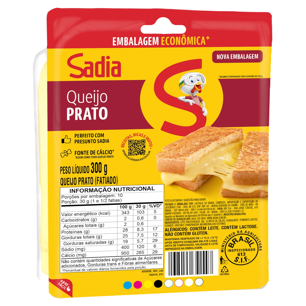 Queijo Prato Fatiado Sadia Soltíssimo 300g Embalagem Econômica