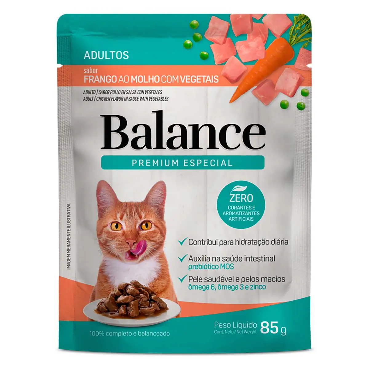 Ração Úmida para Gatos Adultos Sabor Frango e Molho Veg Balance