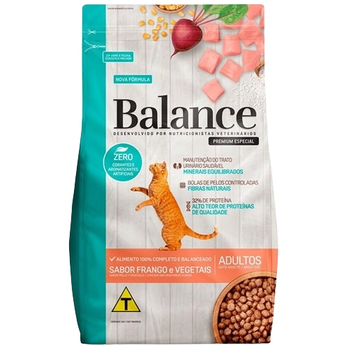 Alimento Para Gatos Adultos Frango E Vegetais Balance Pouch 900g