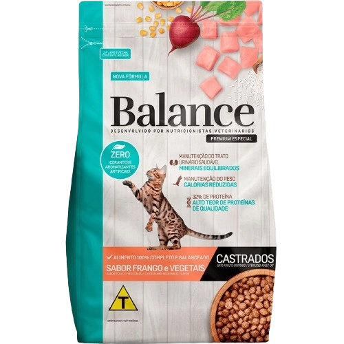 Alimento Para Gatos Castrados Adultos Frango E Vegetais Balance Pouch 900g