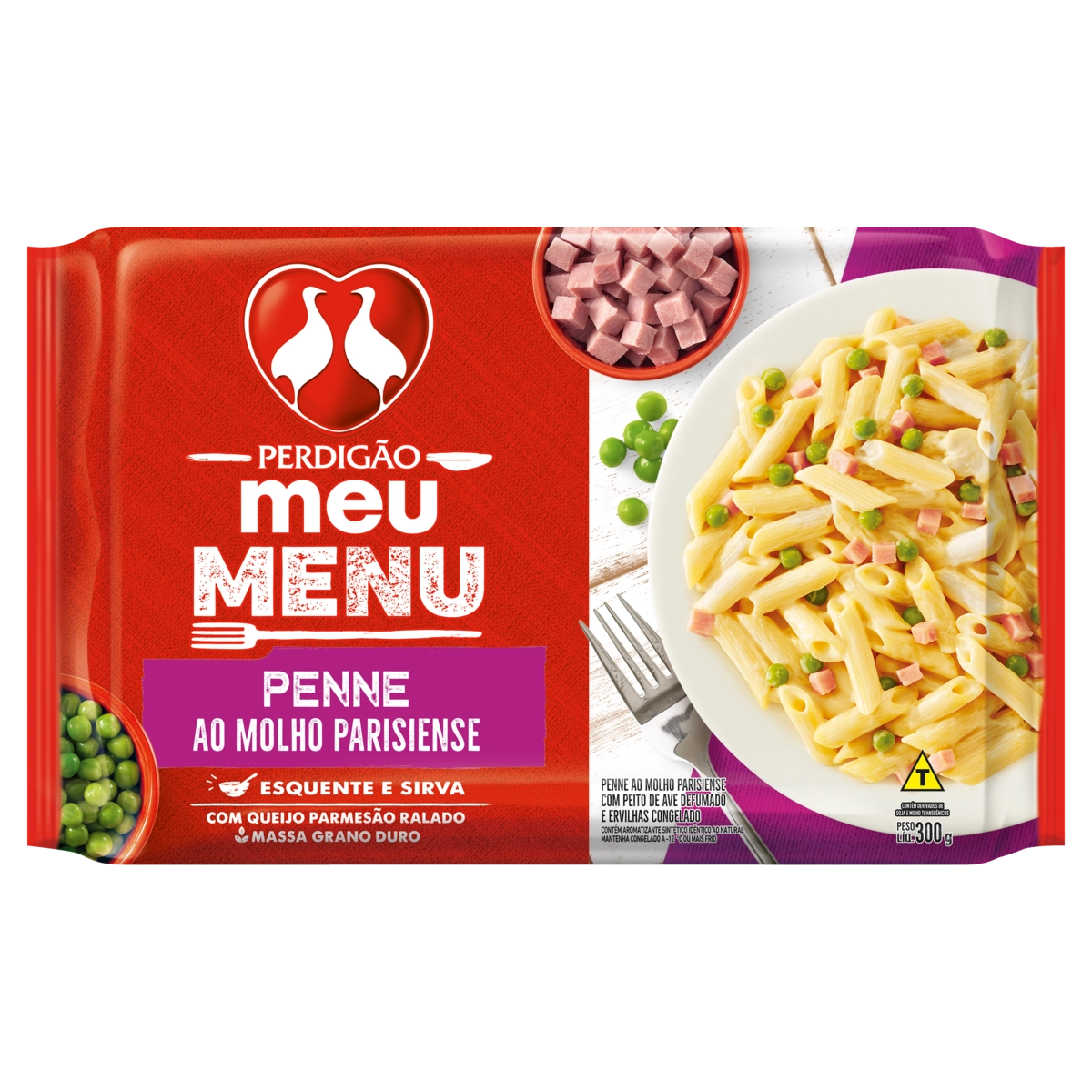 Penne ao Molho Parisiense com Queijo Parmesão Ralado Perdigão Pacote 300g