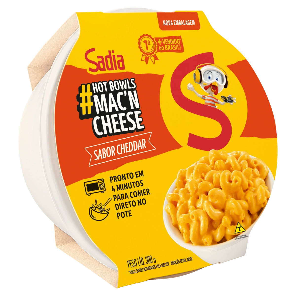 Mac'n Cheese Cheddar Sadia Hot Bowls Pote 300g