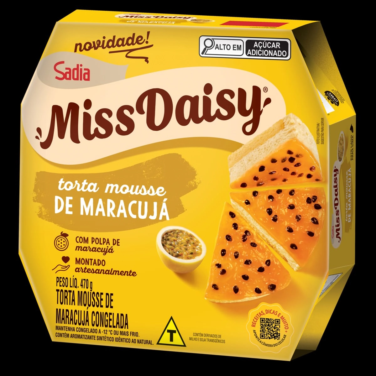 Torta Congelada Mousse De Maracujá Miss Daisy Caixa 470g