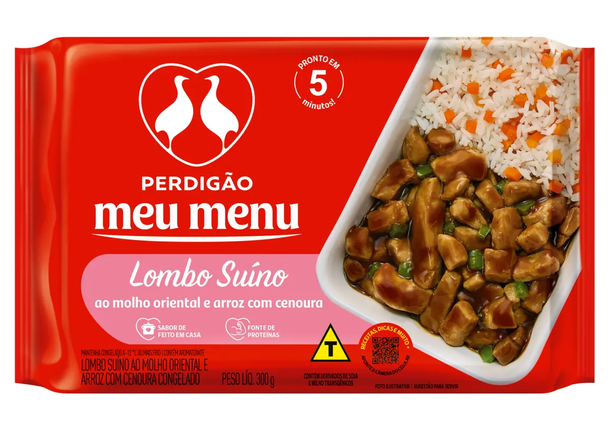 Prato Pto Perdigao Meu Menu Lombo Suino Ao Molho E Arroz 300g