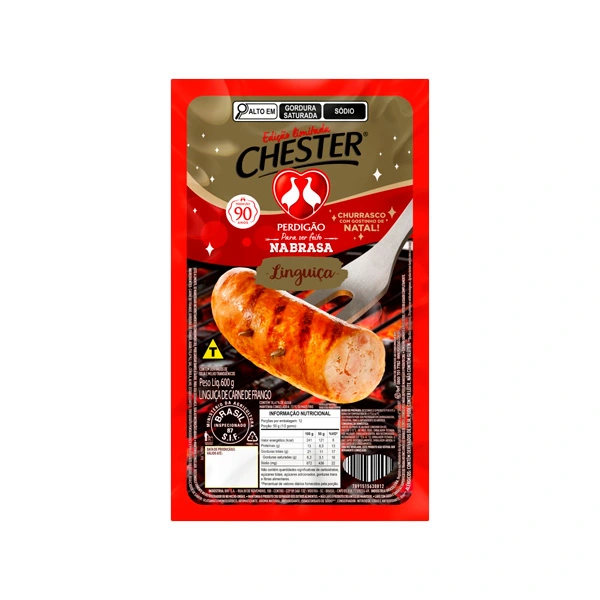Linguiça De Frango Perdigão Chester Na Brasa 600g