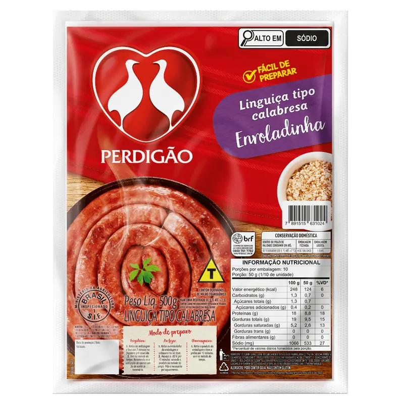 Linguiça Tipo Calabresa Enroladinha Perdigão 500g