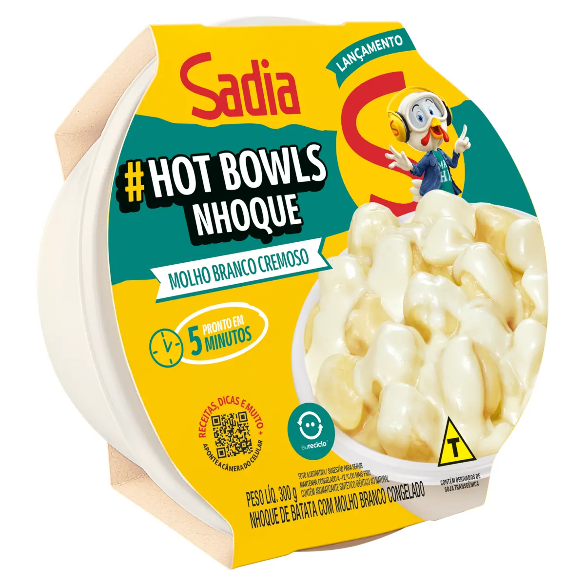 Prato Pto Sadia Hot Bowls Nhoque Molho Branco Cremoso 300g
