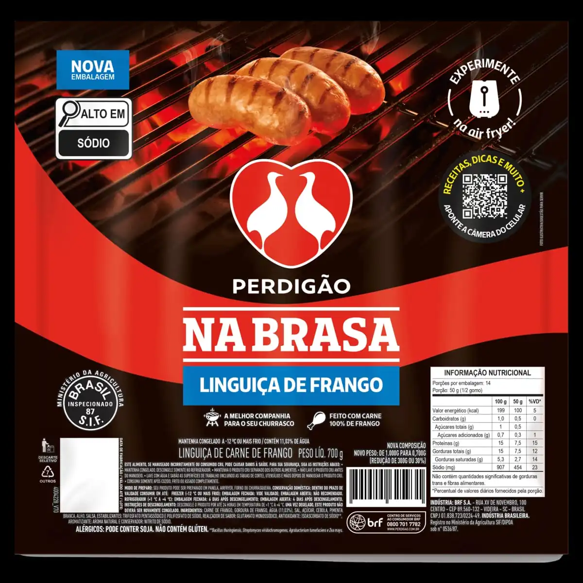 Linguiça Toscana Frango Perdigão Na Brasa 1kg