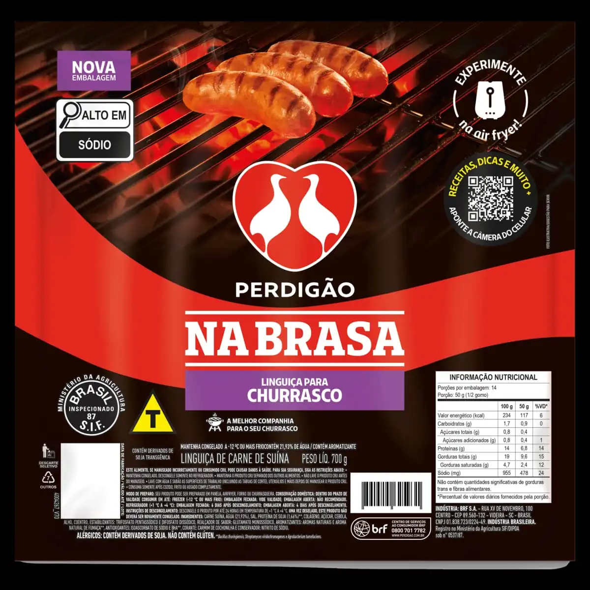 Ling Carne Suina Perdigao Na Brasa Churrasco 700g