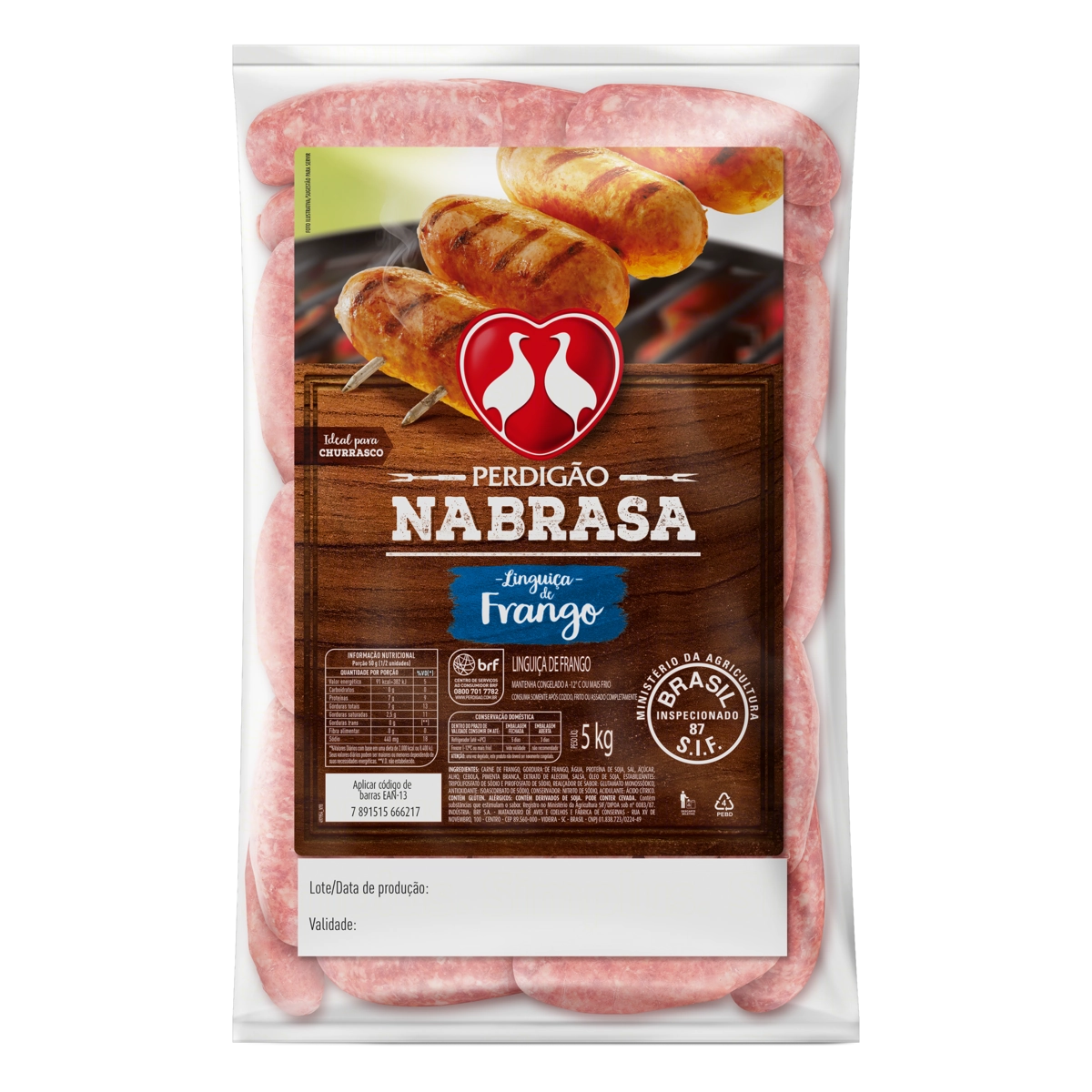 Linguiça De Frango Perdigão Na Brasa 5kg