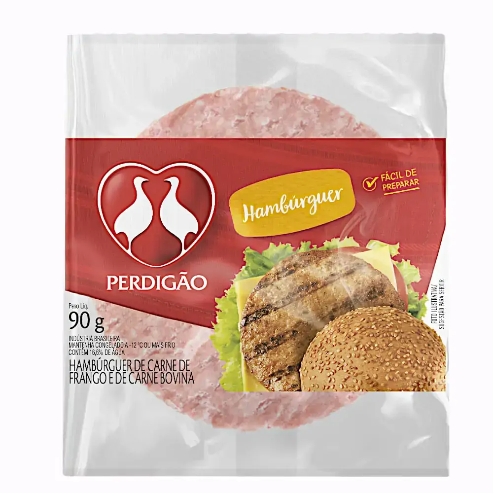 Hambúrguer De Carne De Frango E Bovina Perdigão Pacote 90g