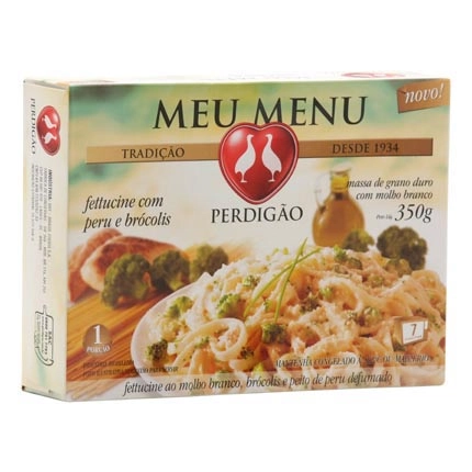 Fettuccine Com Peru E Brócolis Perdigão Meu Menu Pacote 350g