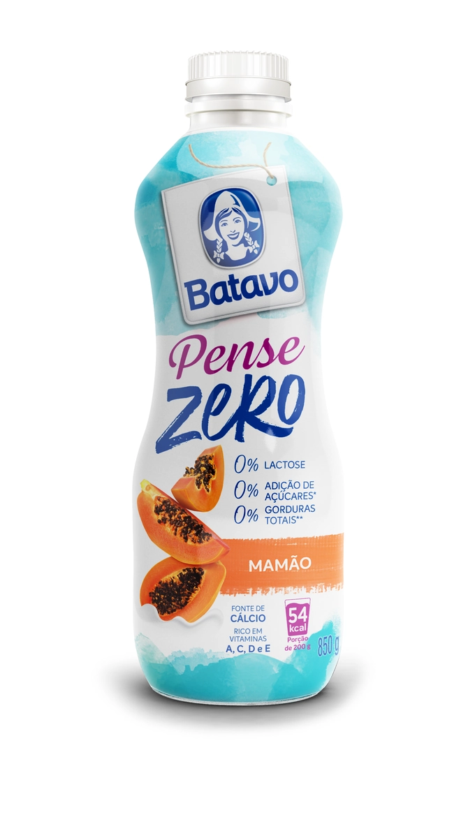 Bebida Láctea Fermentada Mamão Batavo Pense Zero Garrafa 850g
