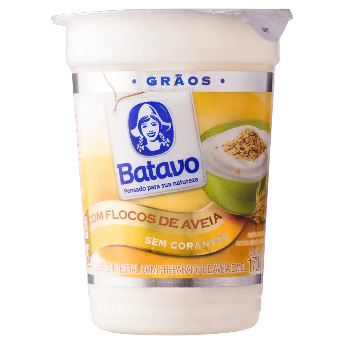 Iogurte Integral Flocos De Aveia E Mel Batavo Copo 170g