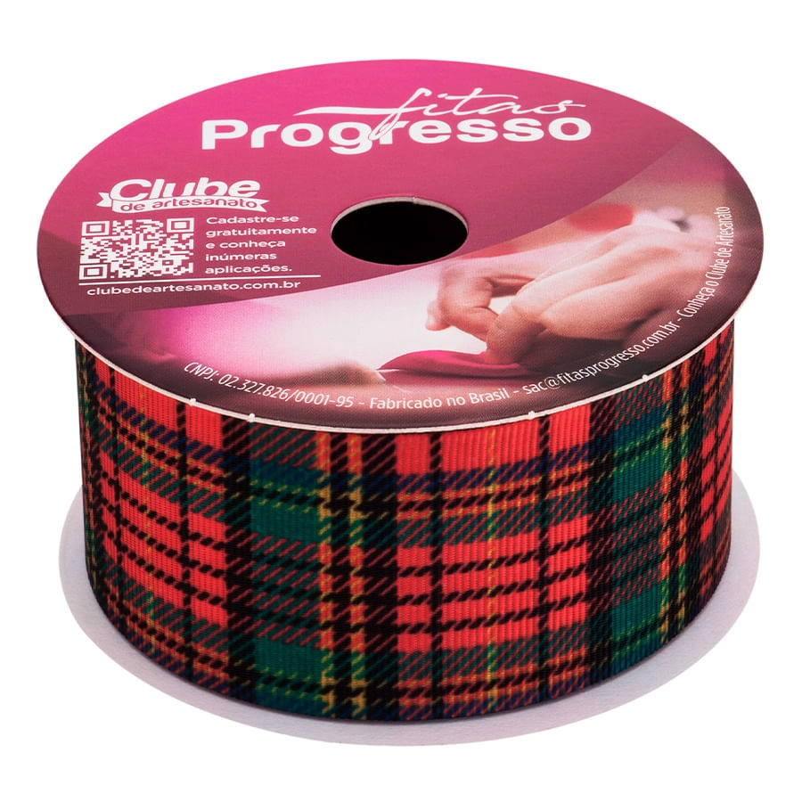 Fita Egp 009tr 38 Mm Cor 291 Xadrez Natalino 10m Progr