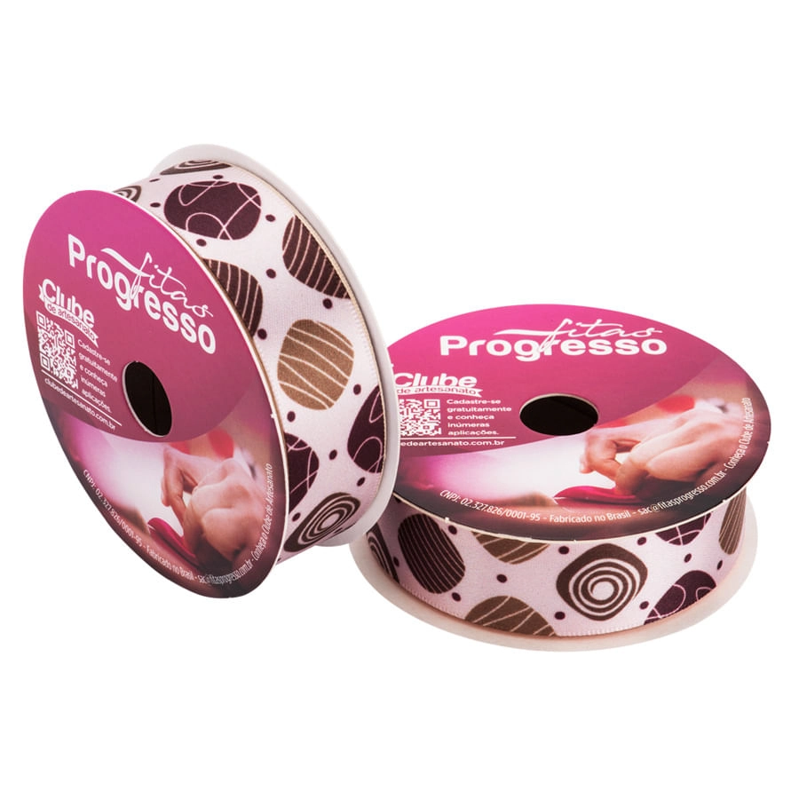 Fita Cetim Dec Cor 102 Bombons Marrons Ecf005tr 22mm Progresso