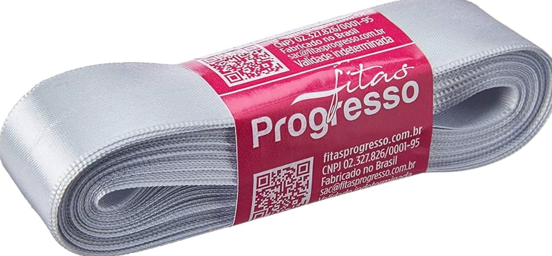 Fitas De Cetim Prata Fitas Progresso 1und