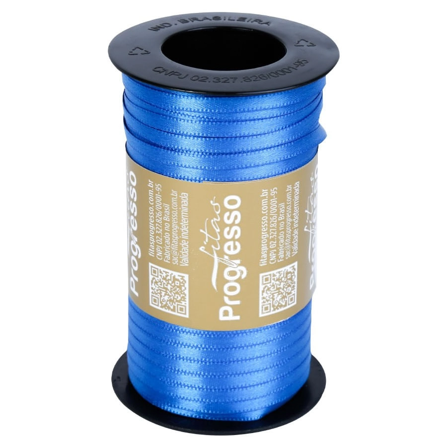 Fita Cetim Dupla Face Poliester Azul Esc