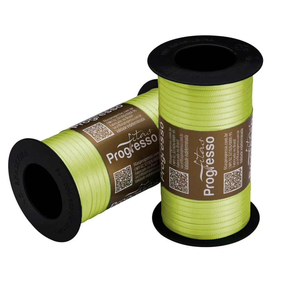 Fita Cetim Duplo T900 280 Verde Citrico 4mm 100m Progresso
