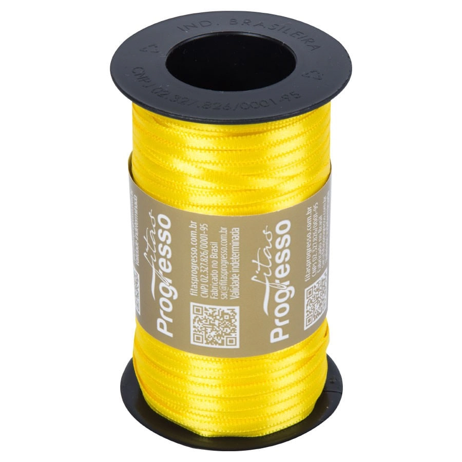 Fita T900 Cetim Poliester Amarelo Cor:76