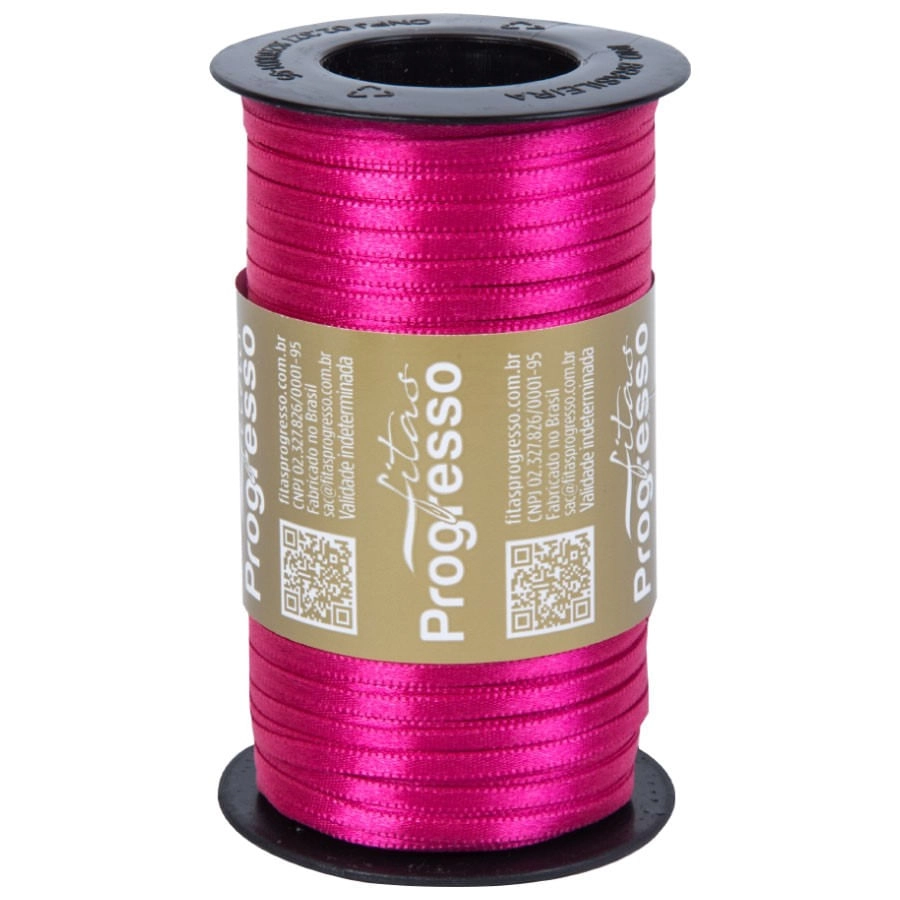 Fita Cetim Dupla Face Poliester Pink Co