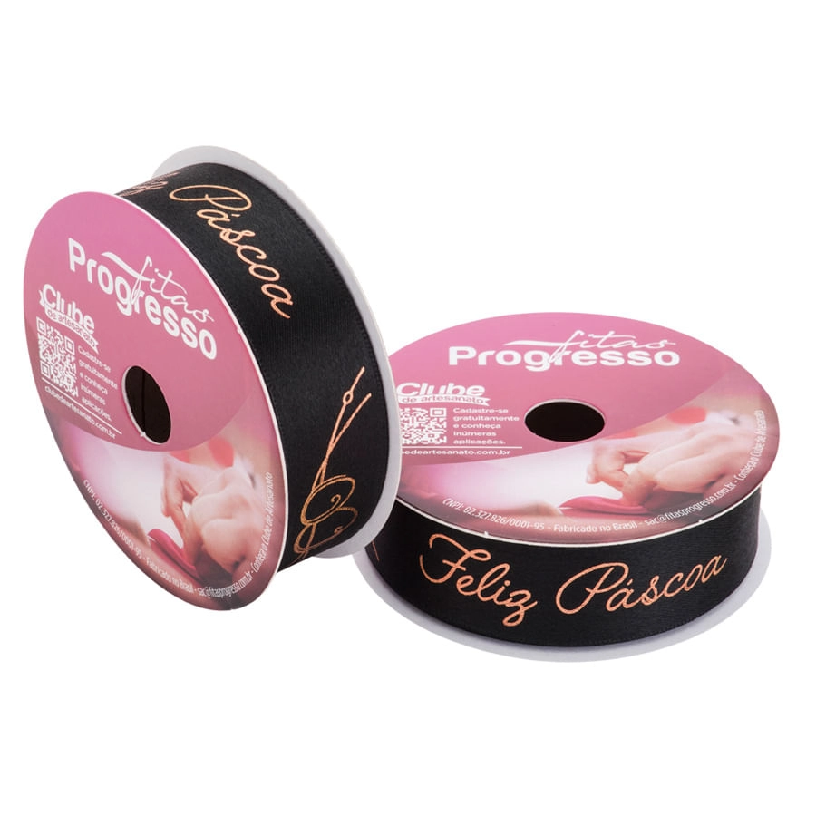 Fita Cetim Dec Cor 770 Feliz Pascoa Ecf005h 22mm 10m Progresso