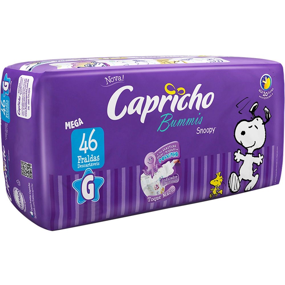 Fraldas Descartáveis Snoopy Mega G 46 Unidades