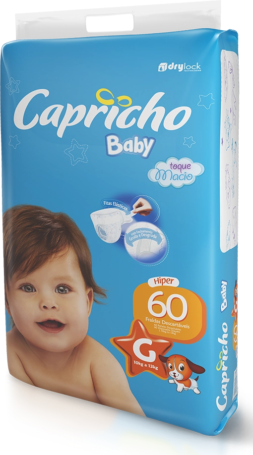 Fraldas Capricho Baby G 60un