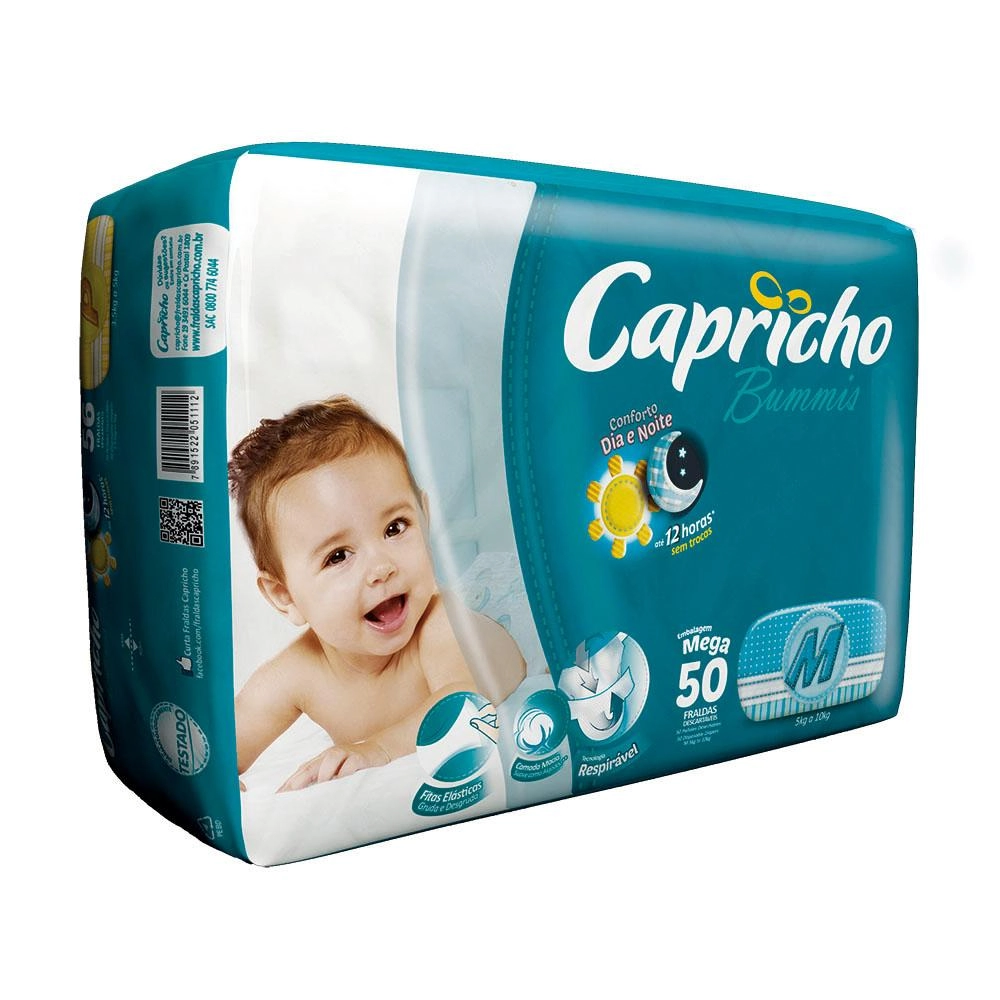 Fralda Descartaveis Bummis Mega M 50 Unidades 1308g Capricho
