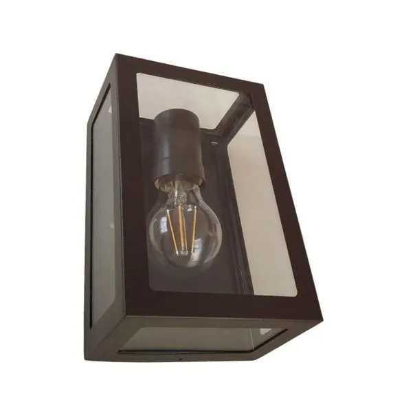 Arandela Externa Retro Quadrada 5 Vidros 30cm Marrom Rl