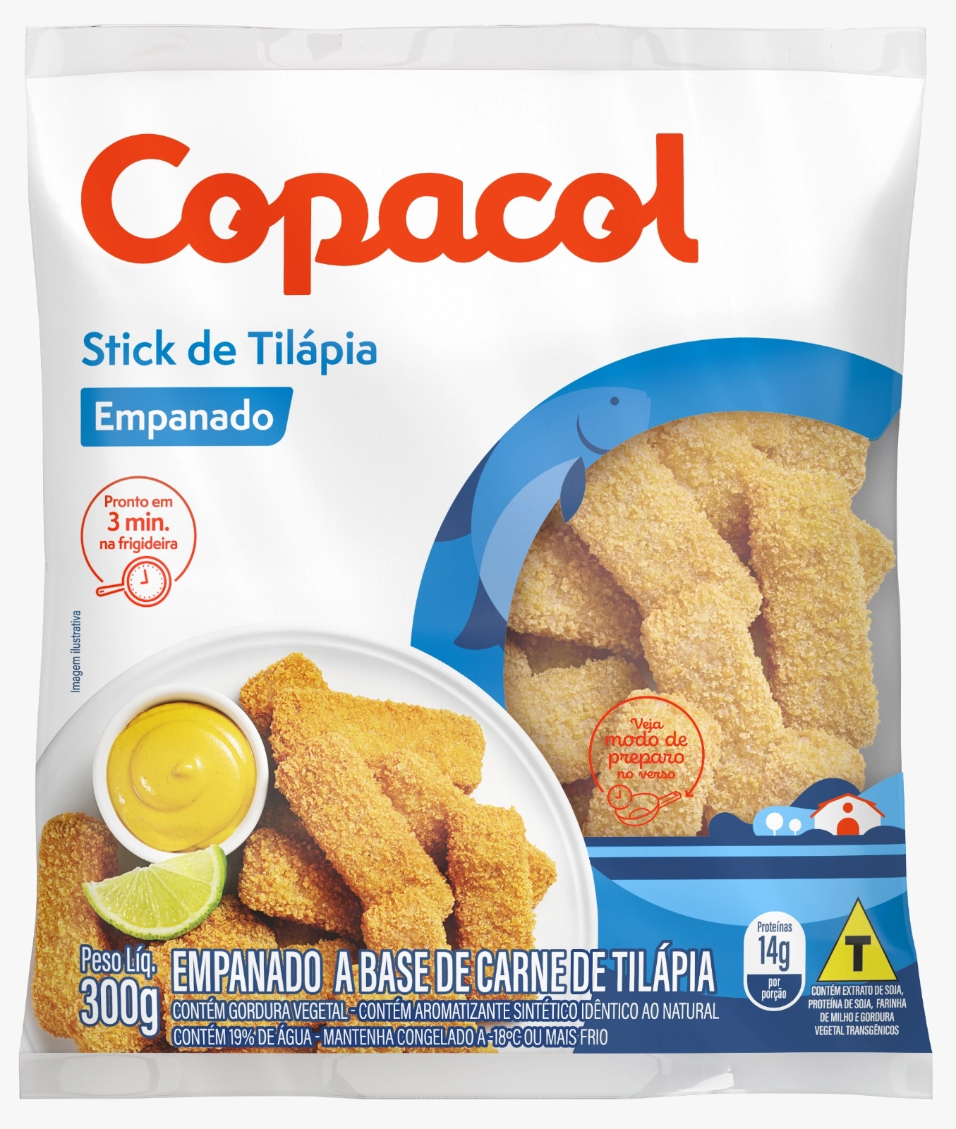 Tirinhas Tilapia Copacol 300g Empanadas Cong.