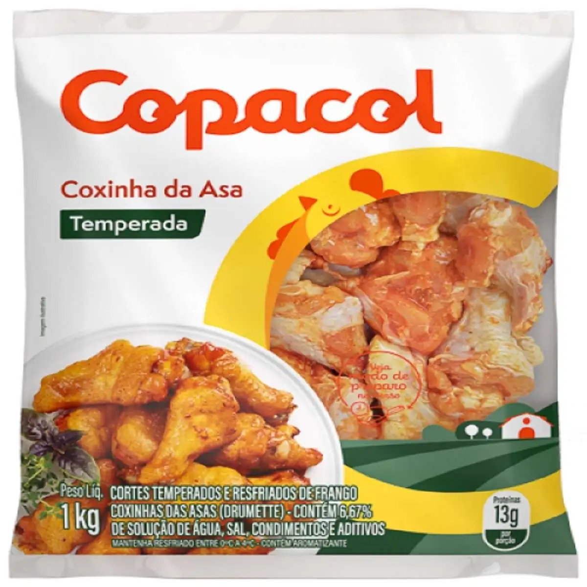 Coxinha Asa Frango Copacol Temp.api.1kg