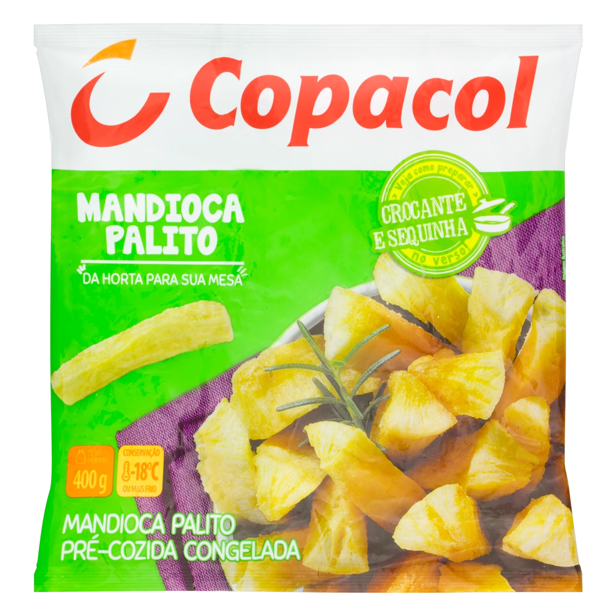 Mandioca Palito Pré Cozida Congelada Copacol Pacote 400g