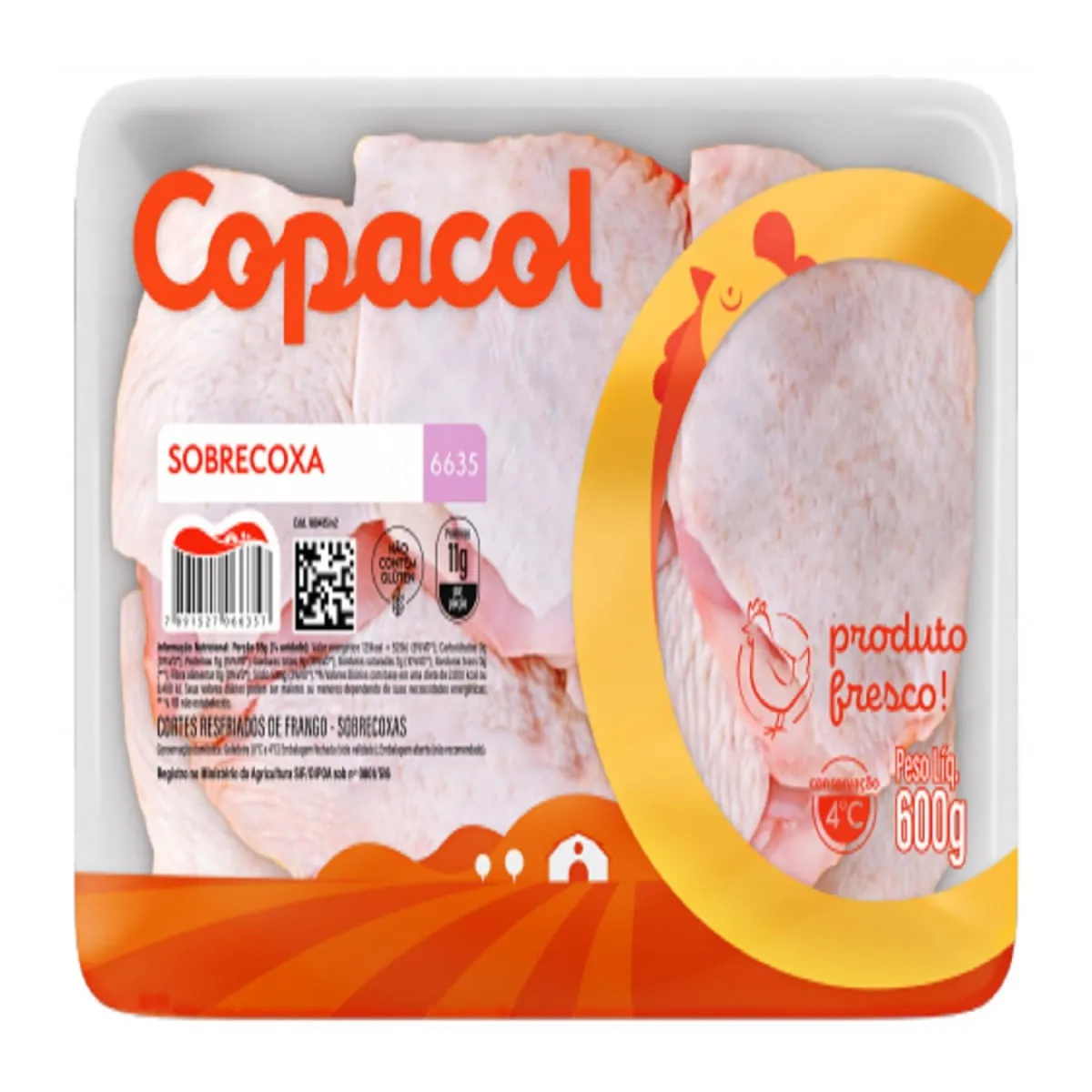 Sobrecoxa de Frango Resfriado Copacol 600 g