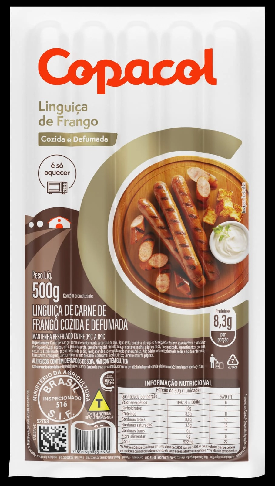Linguica De Frango Defumada Co