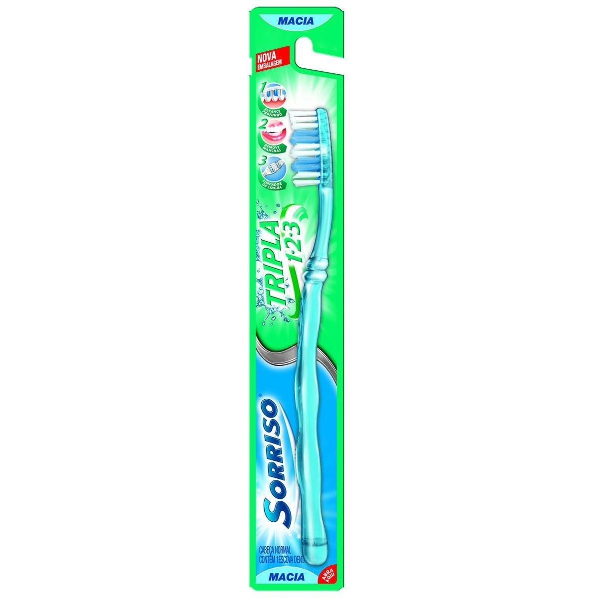 Escova Dental Sorriso Tripla 1 2 3 1unid