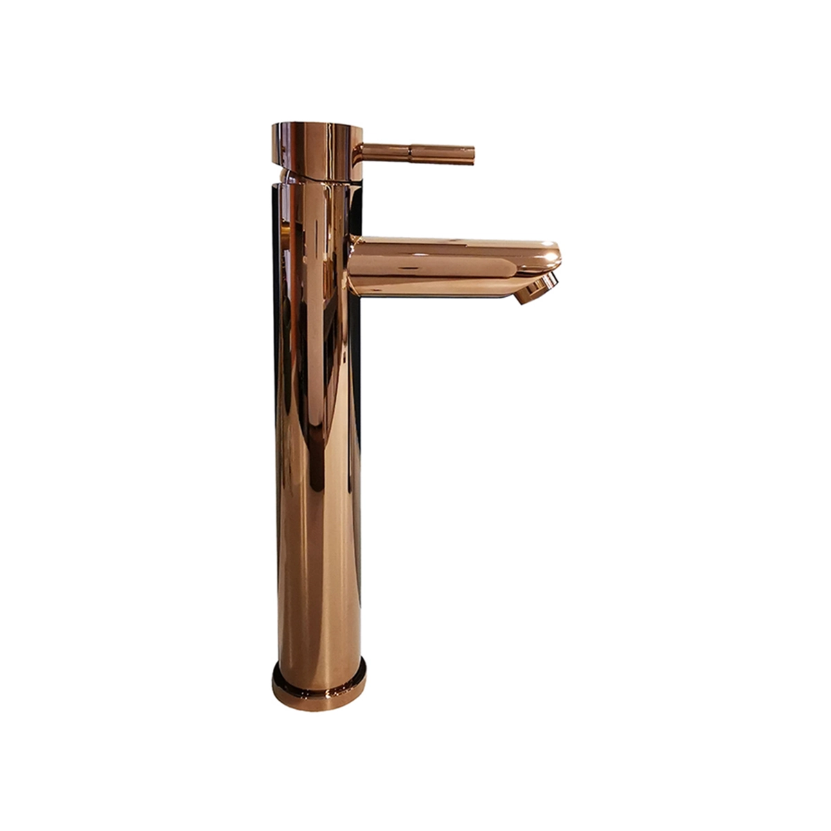 Torneira Para Pia De Banheiro Monocomando Bica Alta Redonda Rose Gold Rta 704