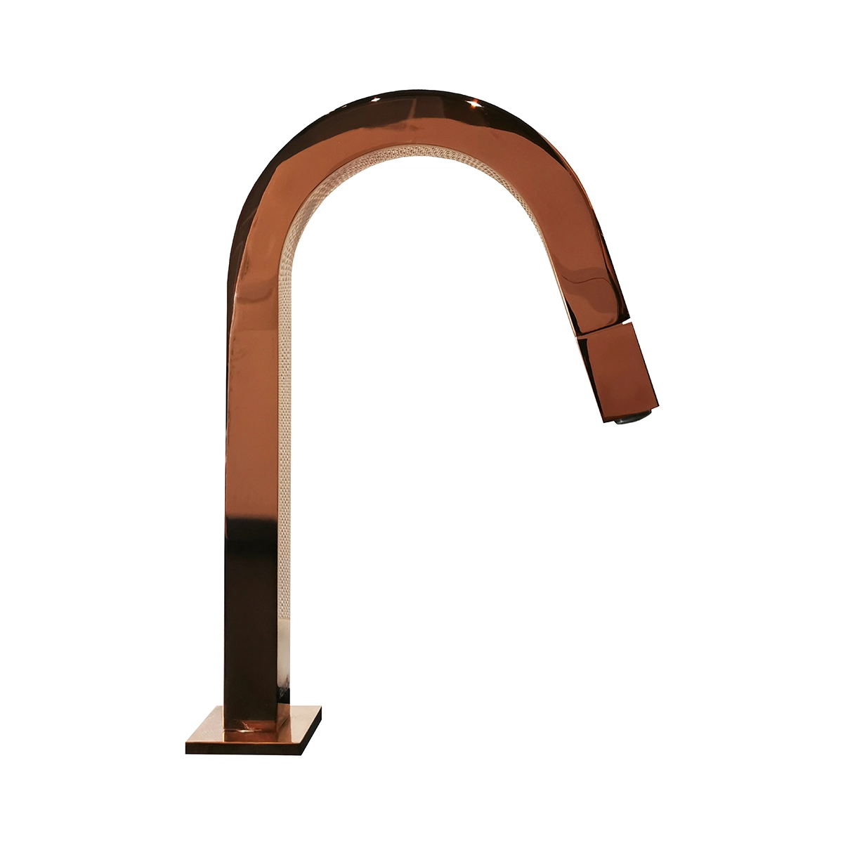 Torneira Para Pia De Banheiro Bica Baixa Quadrada Curva Rose Gold Rta 93