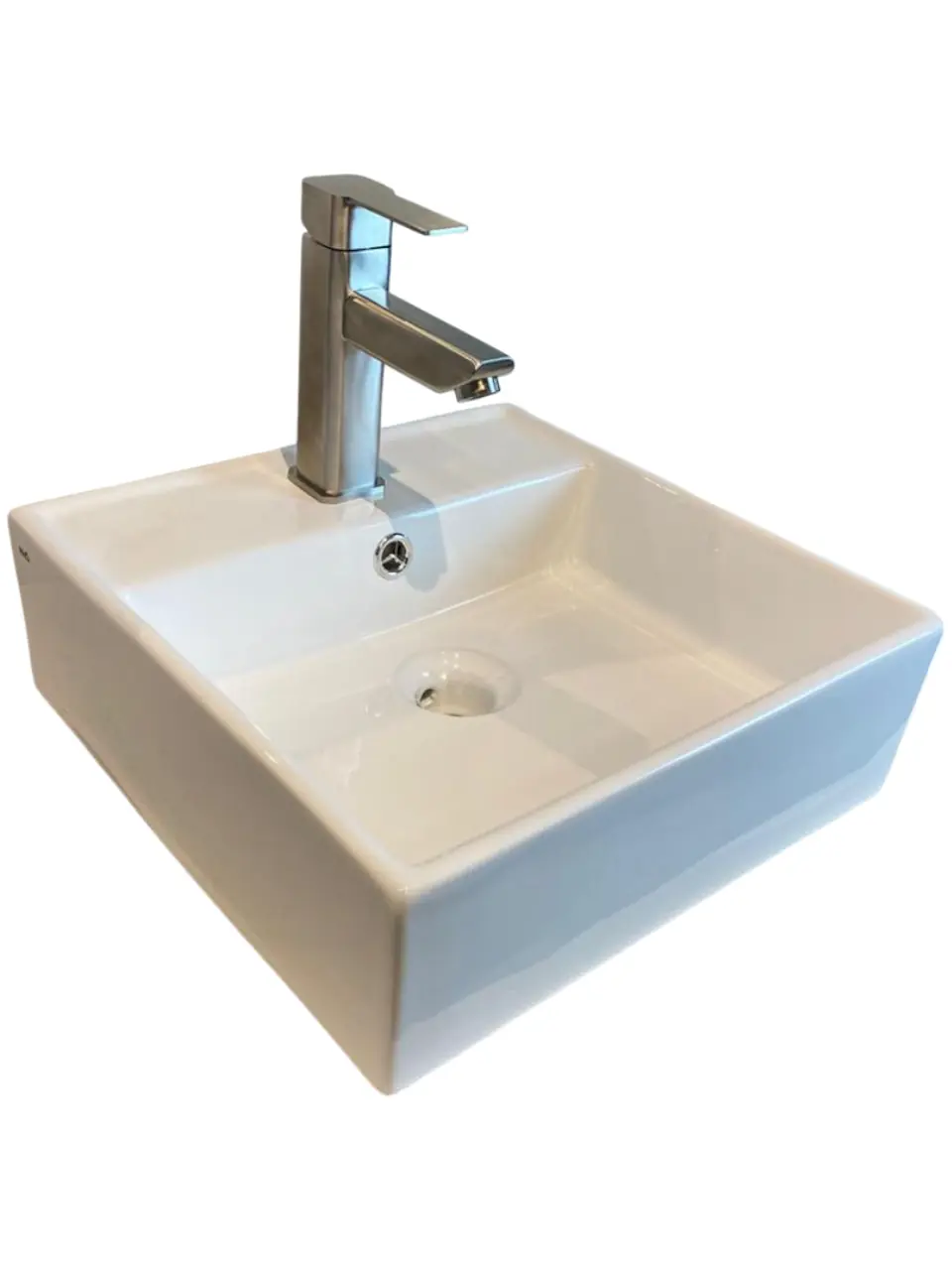 Cuba para Banheiro Cerâmica Branca Quadrada 38cm Reno RC 220