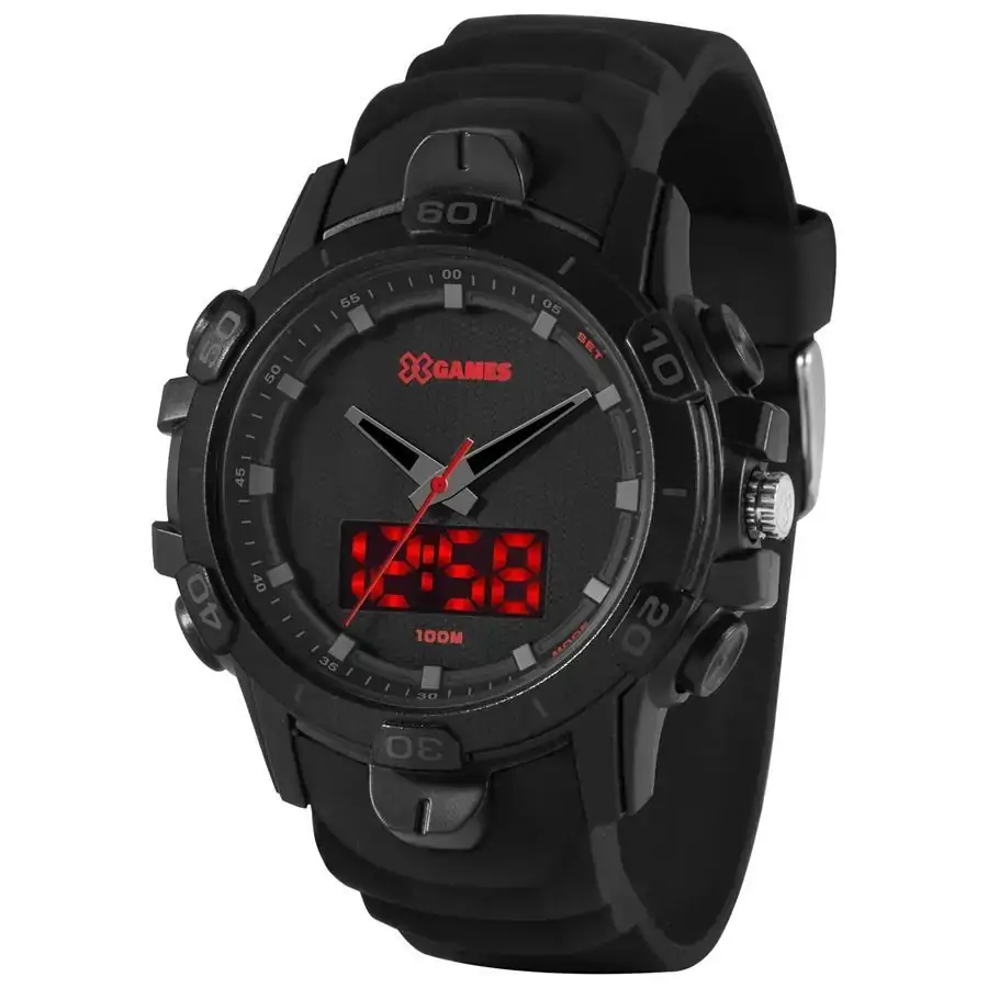 Relógio X Games Masculino Ref: Xmppa296 Pvpx Oversized Black LED