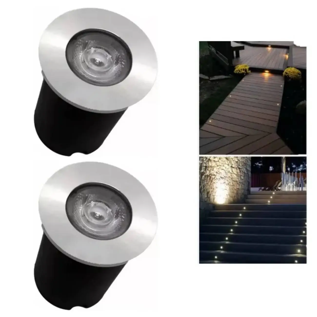 2 Embutido Solo 1w Balizador Led Blindado Ip67 Inox Spot Chão Piso