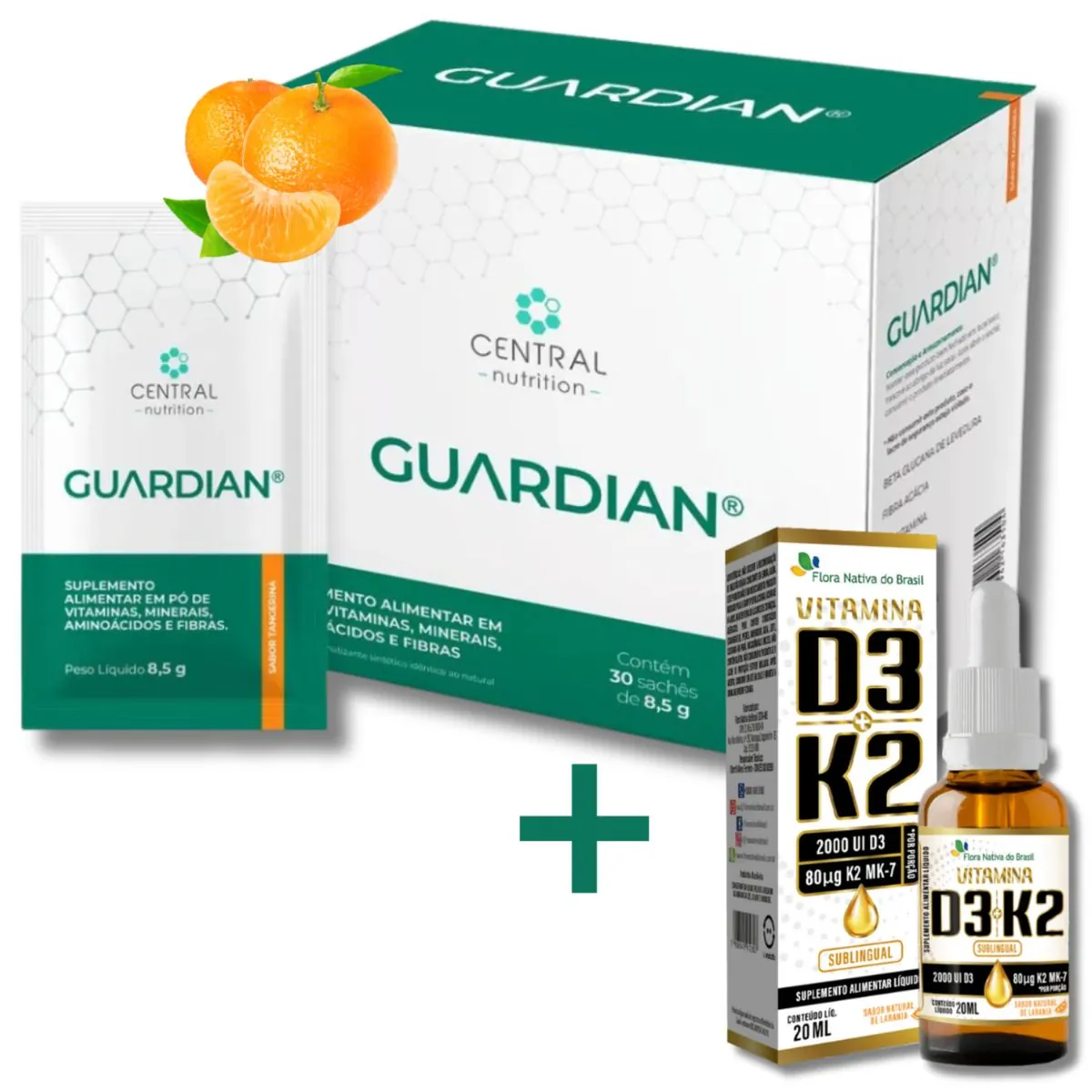 KIT GUARDIAN® - 8,5g 30 Sachês - Sabor Tangerina + Vitamina D+K2
