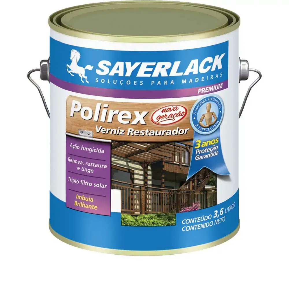 Verniz Brilhante Polirex Mogno 3,6 Litros