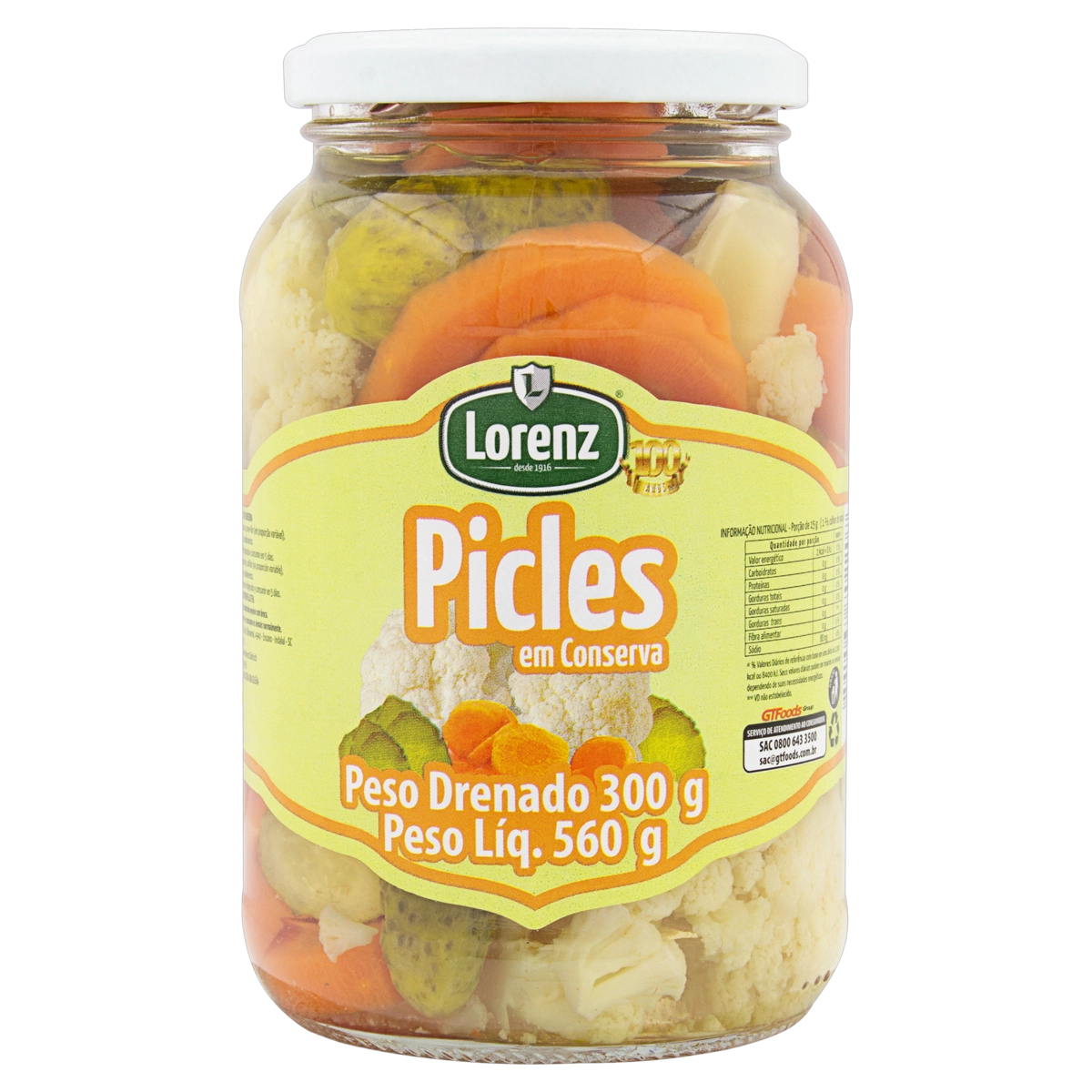 Picles Em Conserva Lorenz Vidro 300g