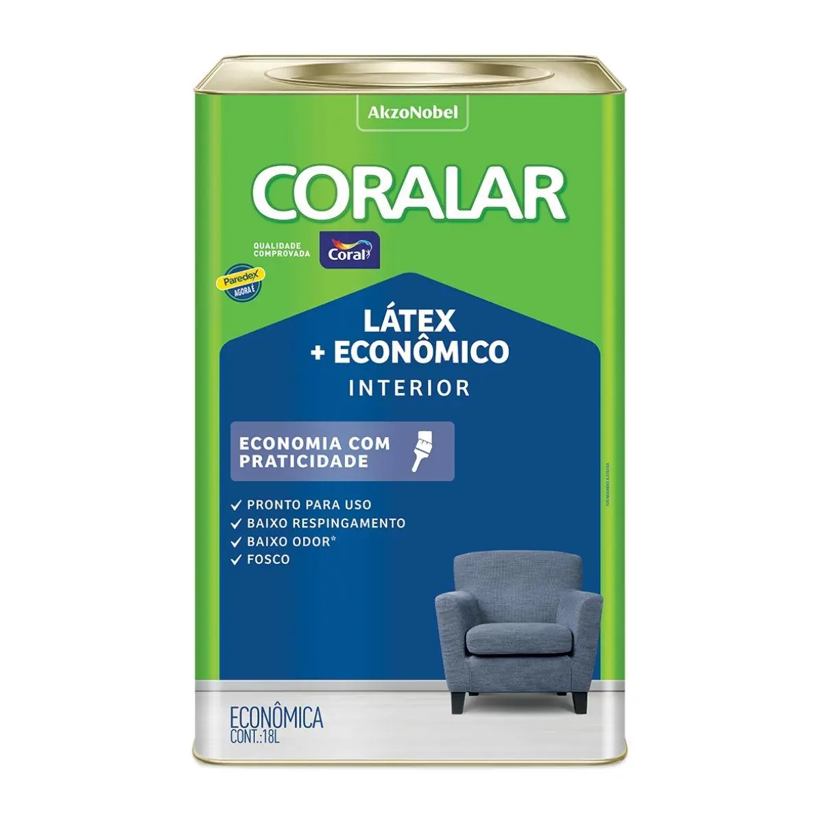 Tinta Látex Coralar + Econômico Sem Cheiro Coral 18 L Branco Gelo