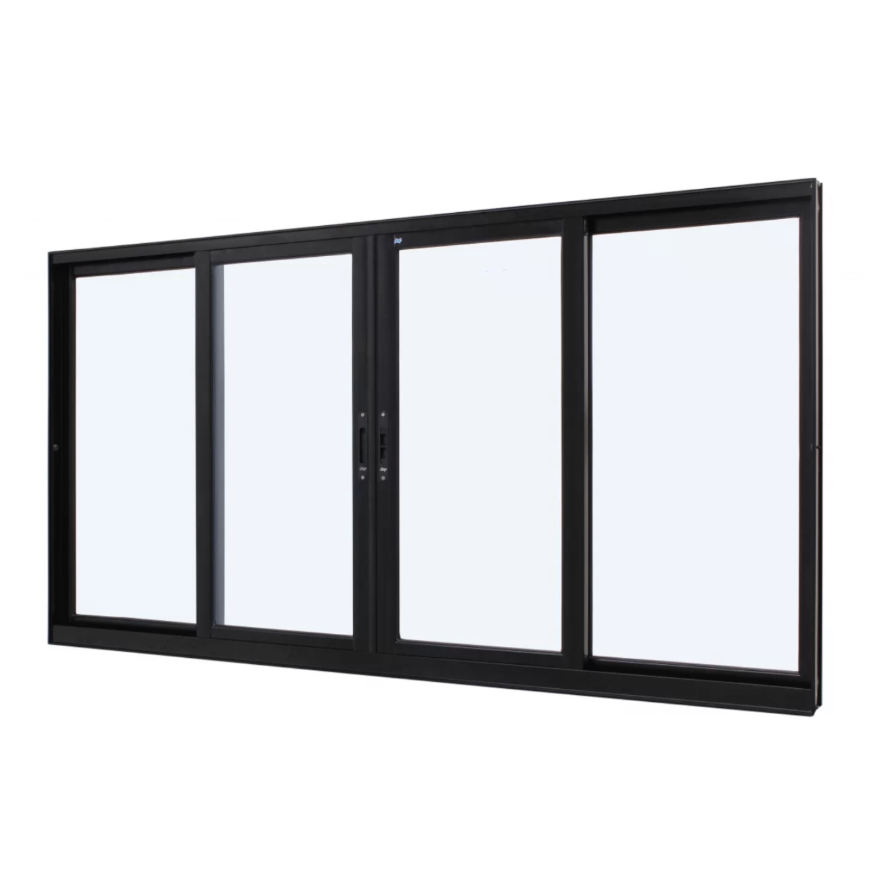 Janela De Correr Alumínio Preto 60x200x8cm 4 Folhas Sem Grade Perfecta Max Jap